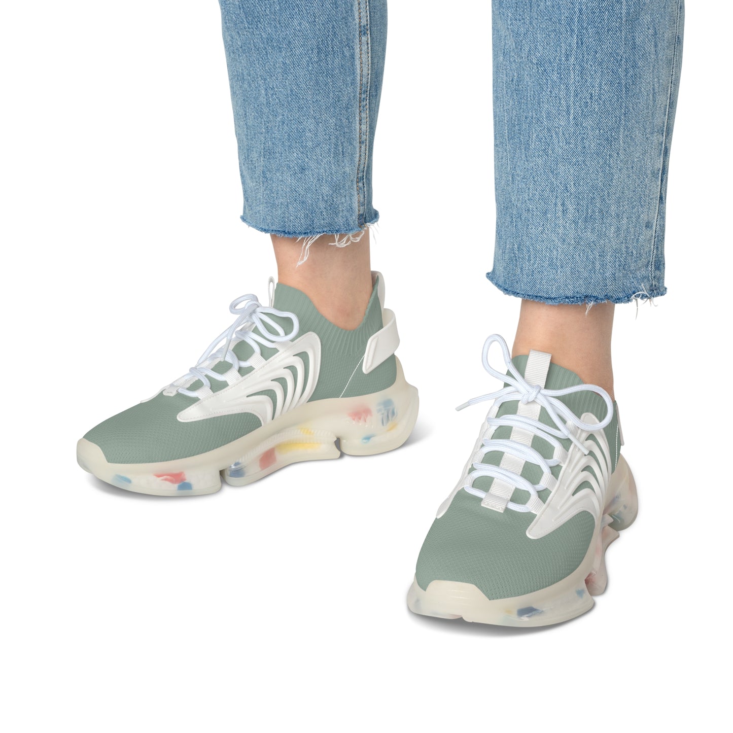 Women’s Mesh Sneakers — Lightweight Breathable Athletic Shoes, Sage Green Casual Trainers