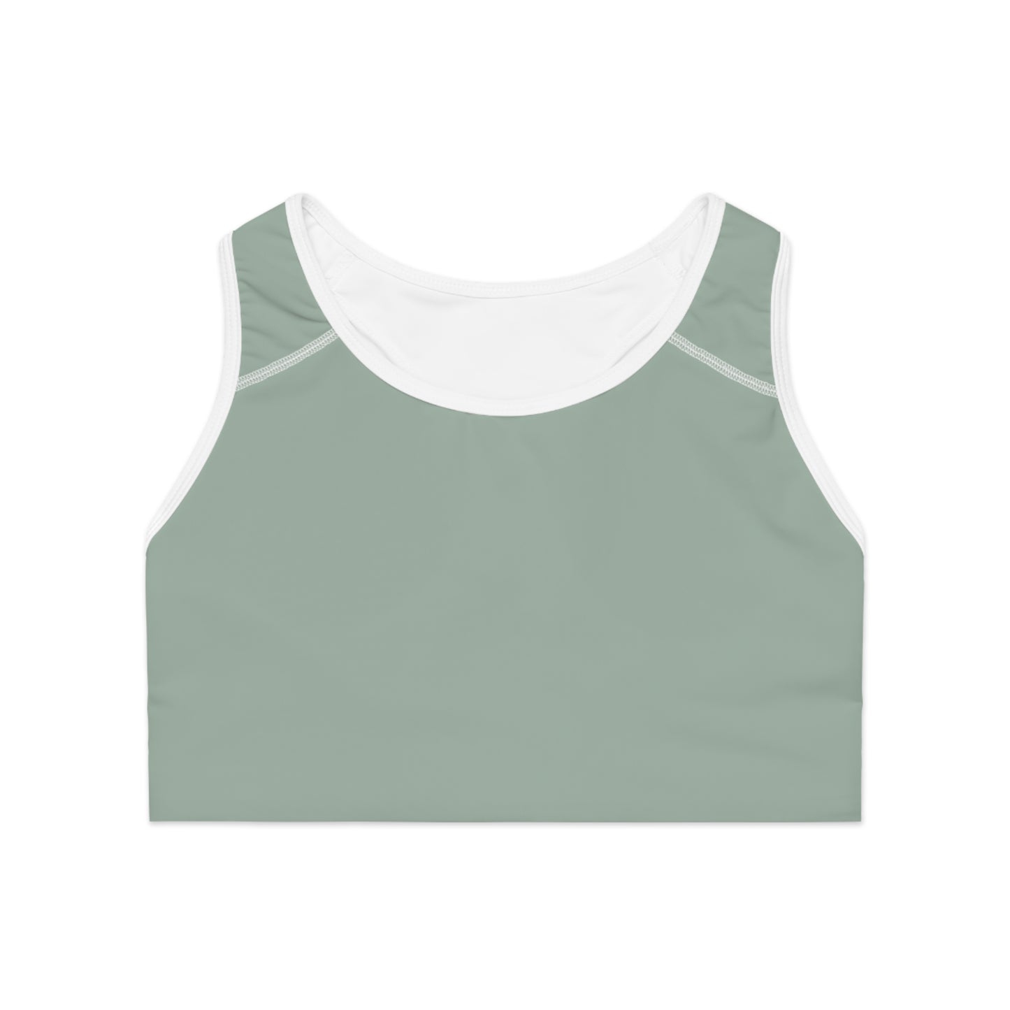 Sage Green Seamless Sports Bra — Lightweight Racerback Activewear