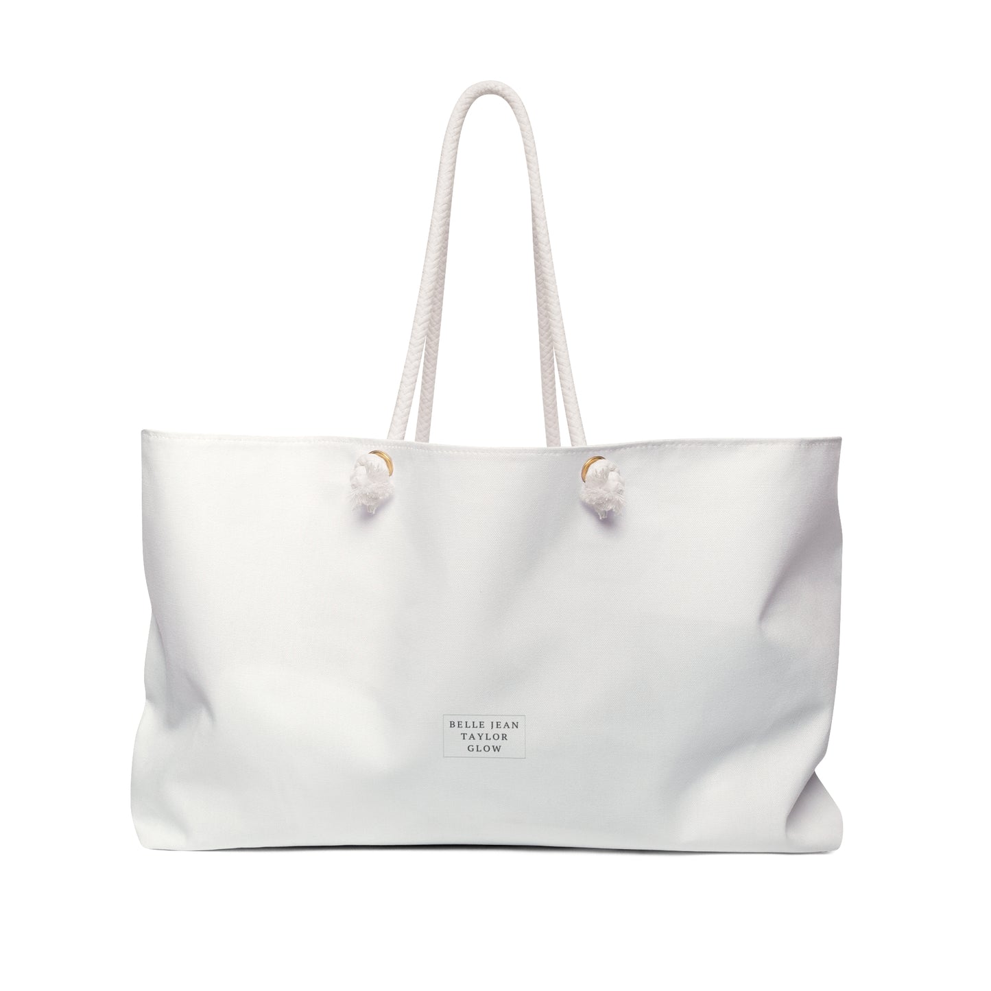 Minimal White Weekender Bag – Large Rope-Handle Travel Tote