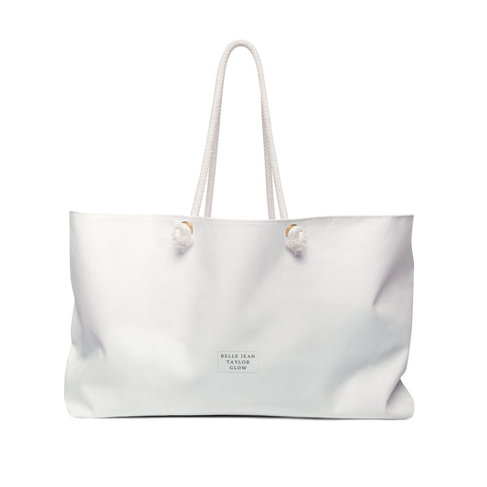 Minimal White Weekender Bag – Large Rope-Handle Travel Tote