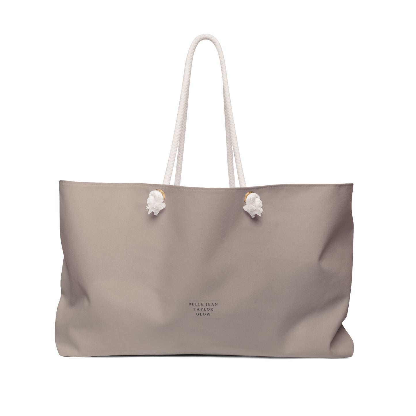 Neutral Taupe Weekender Bag – Large Travel Tote with Rope Handles