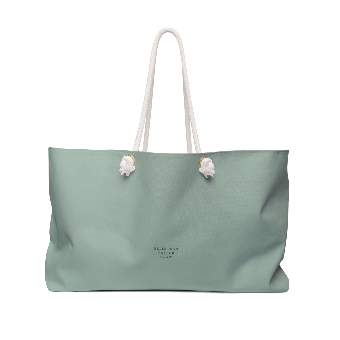 Mint Canvas Weekender Bag — Large Rope-Handle Travel Tote