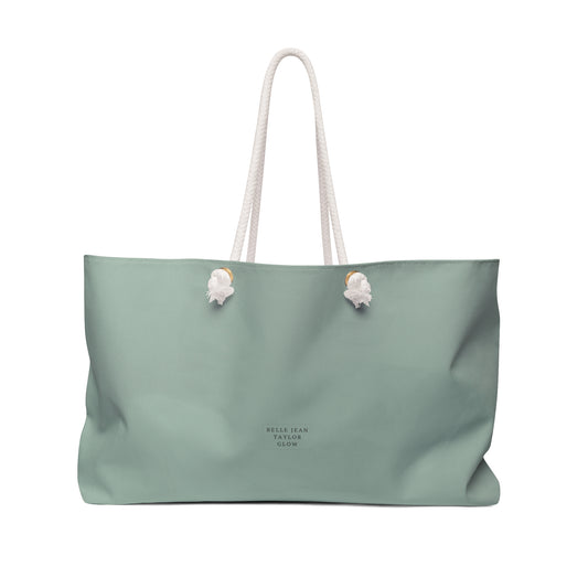 Mint Canvas Weekender Bag — Large Rope-Handle Travel Tote