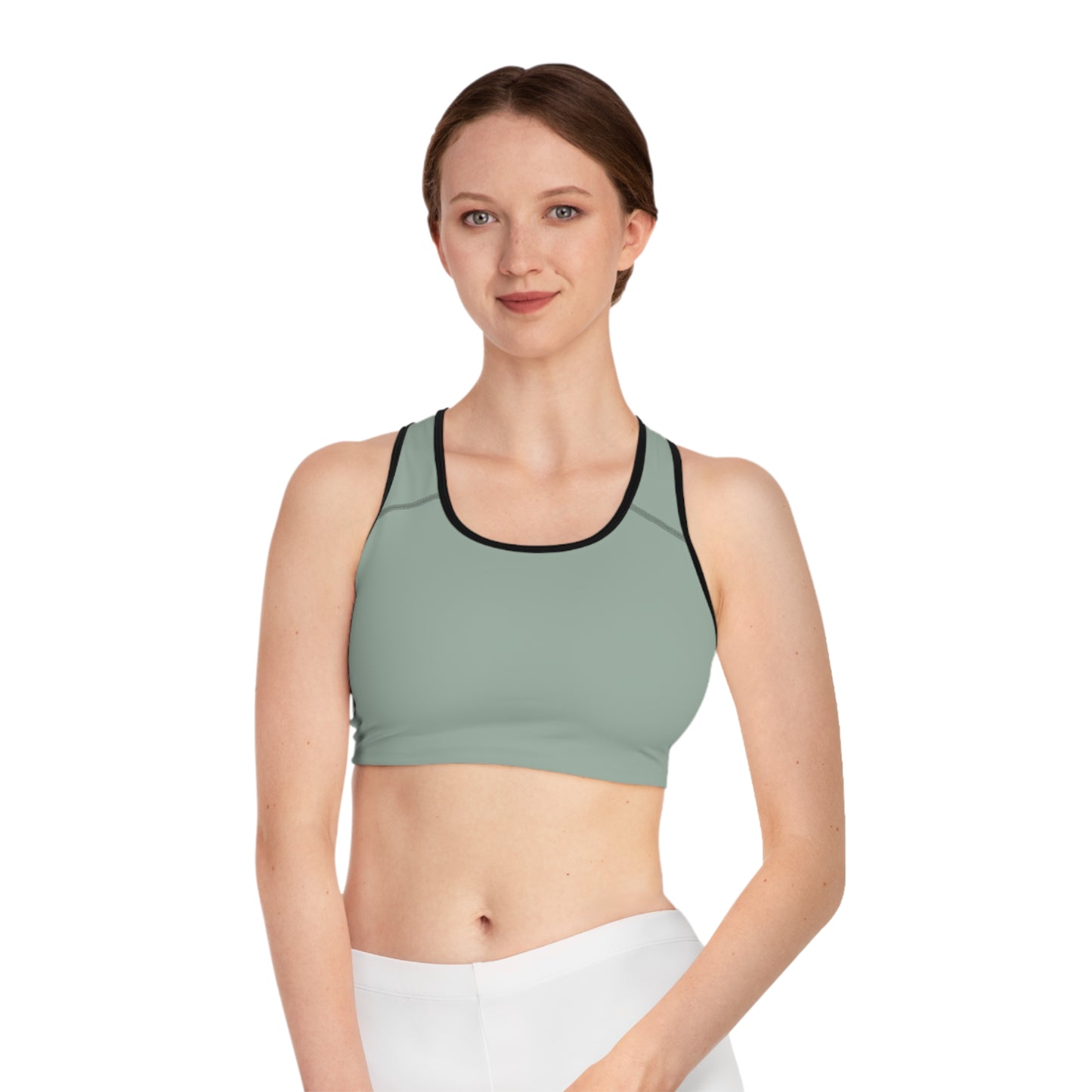 Sage Green Seamless Sports Bra — Lightweight Racerback Activewear