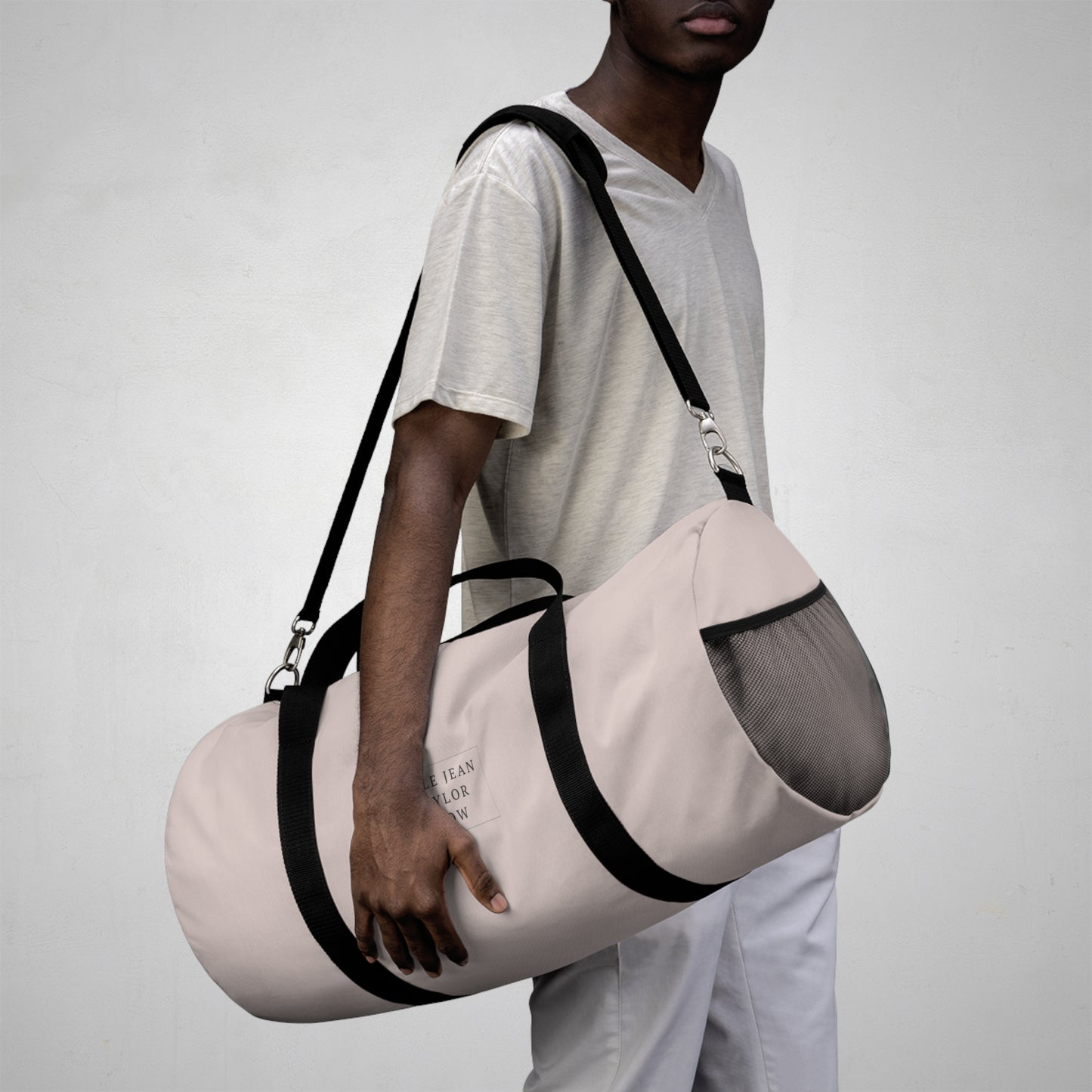 Blush Pink Canvas Duffel Bag — Lightweight Travel & Gym Tote