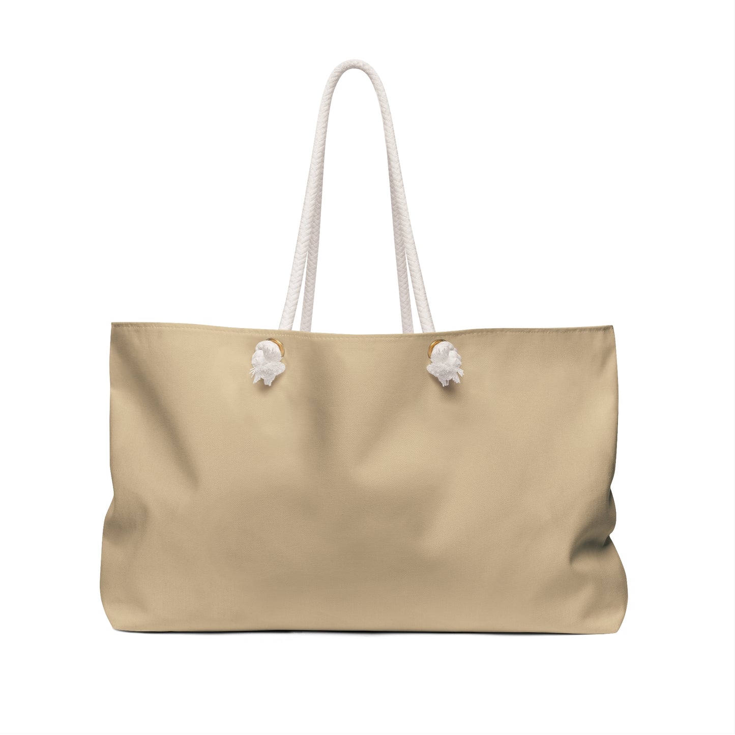 Minimal Beige Weekender Bag – Neutral Travel Tote with Rope Handles