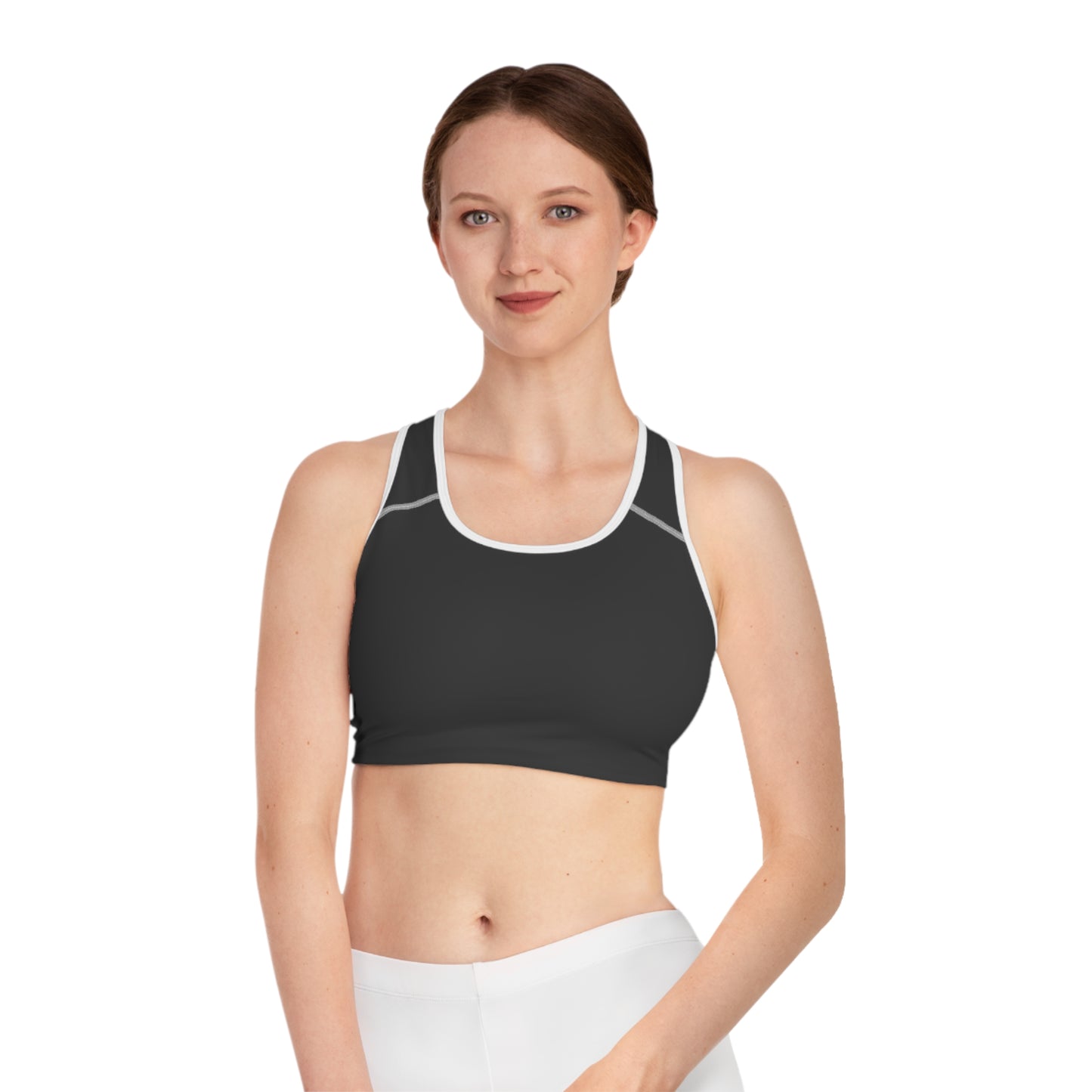 Black Minimalist Sports Bra — Racerback Activewear for Gym, Yoga & Everyday Comfort