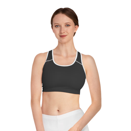 Black Minimalist Sports Bra — Racerback Activewear for Gym, Yoga & Everyday Comfort