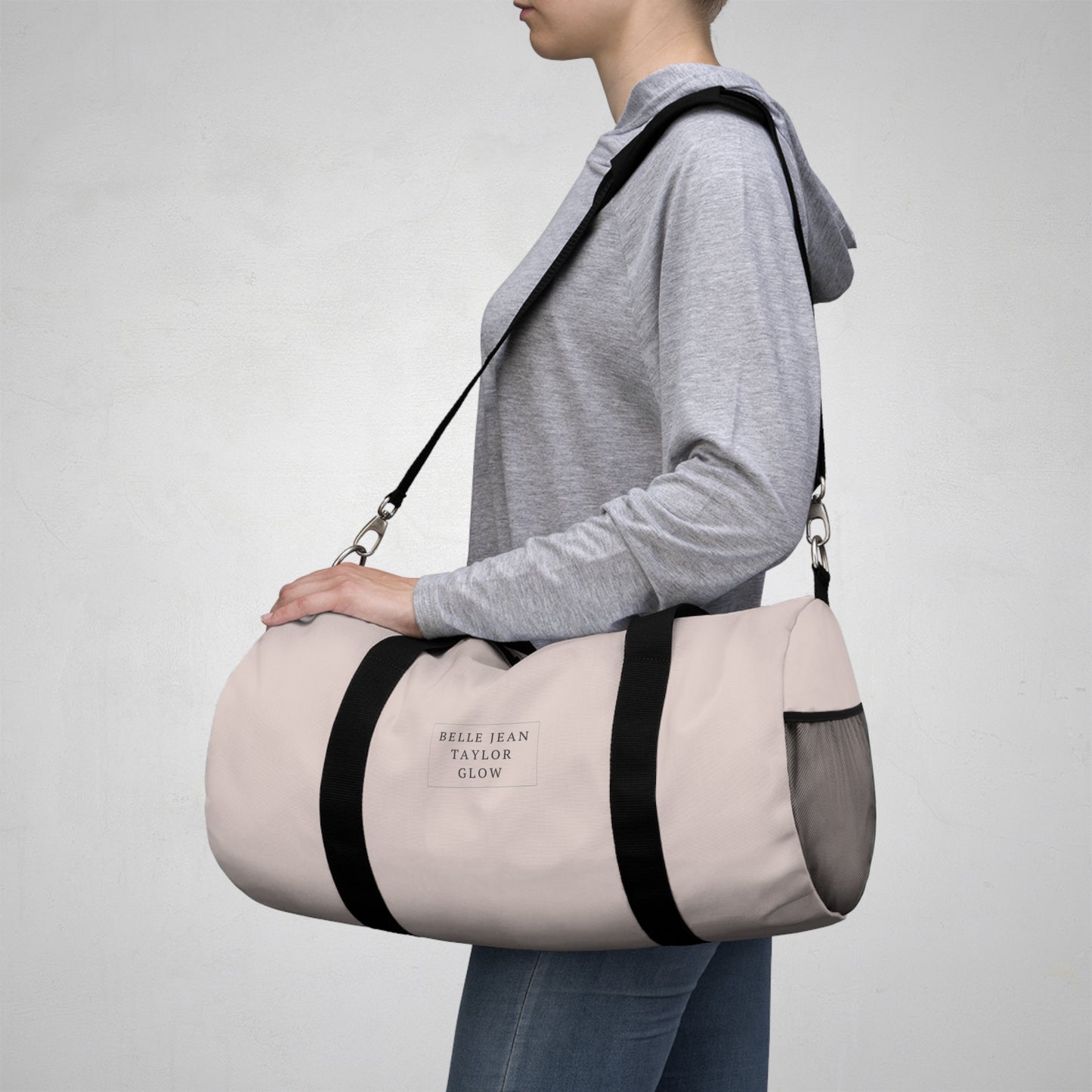 Blush Pink Canvas Duffel Bag — Lightweight Travel & Gym Tote