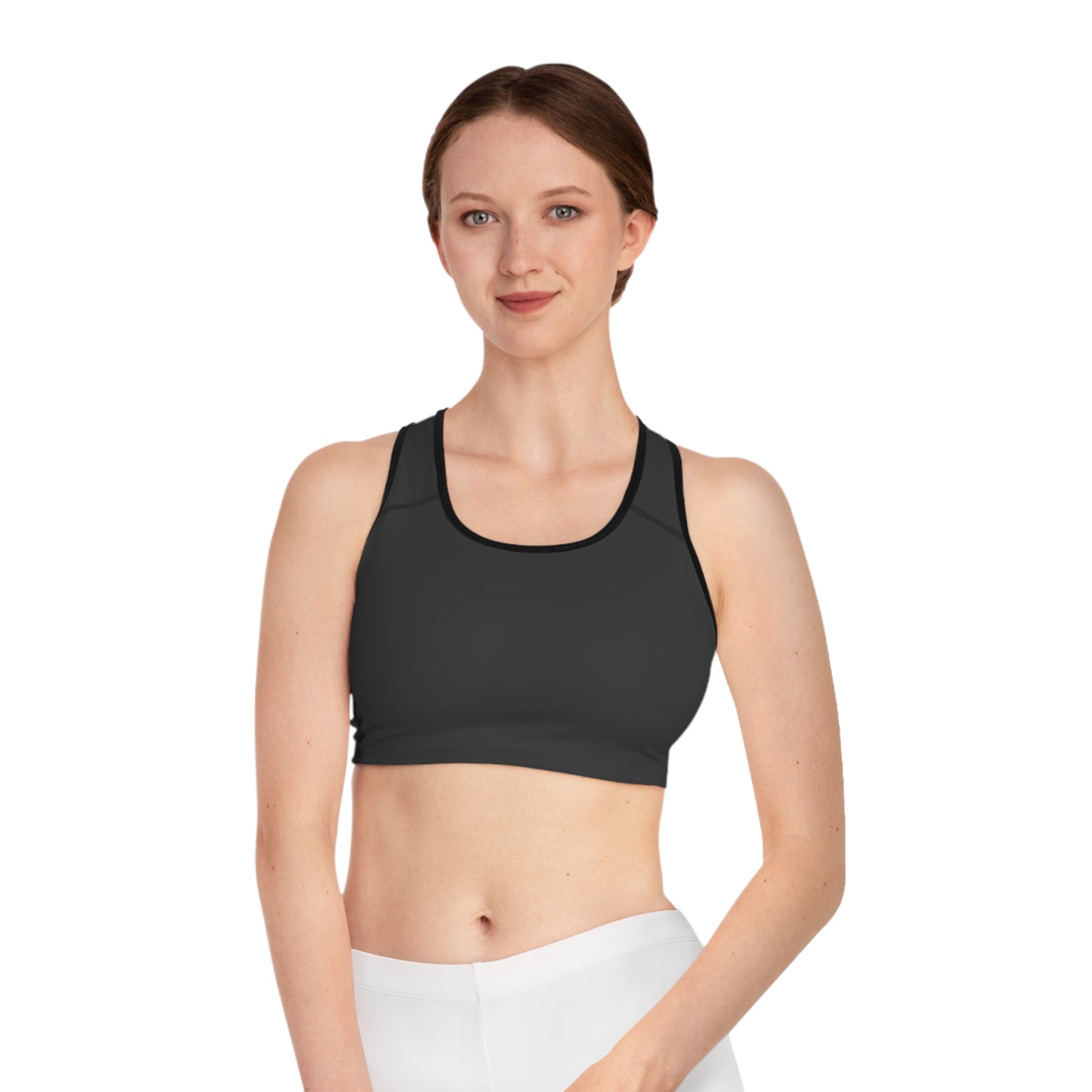 Black Minimalist Sports Bra — Racerback Activewear for Gym, Yoga & Everyday Comfort