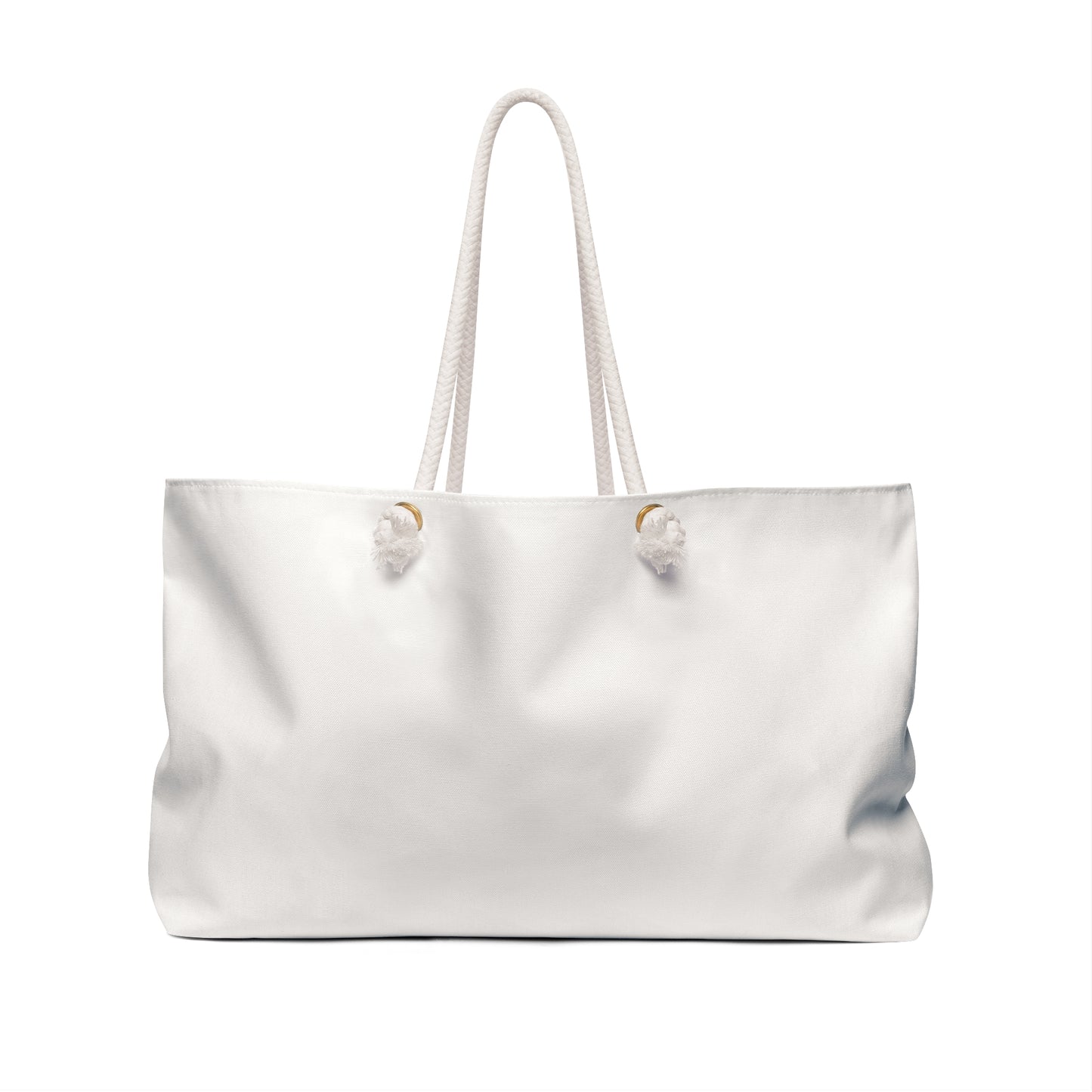 Minimal White Weekender Bag – Large Rope-Handle Travel Tote